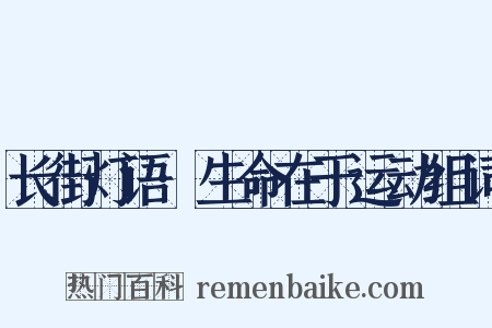 长街灯语·生命在于运动组词是什么意思的图片